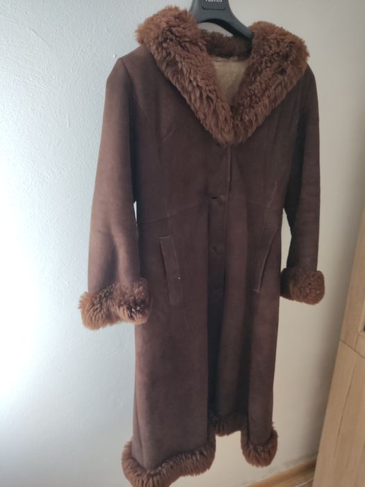 Kożuch damski brązowy L