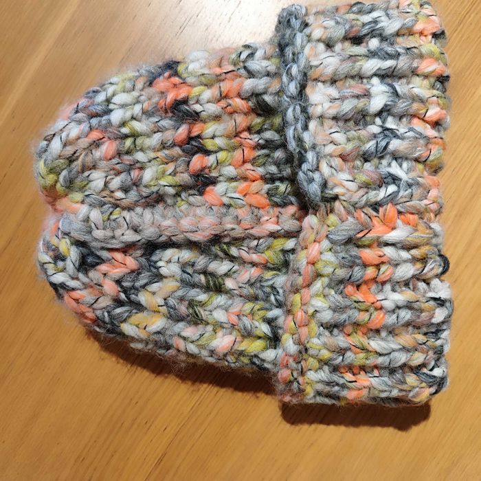 Czapka boho gruby splot hand made