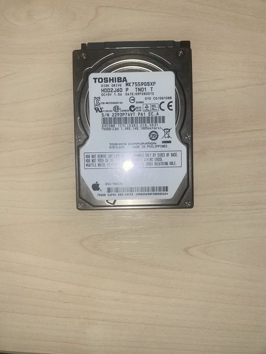 Жорсткий диск, жесткий диск Apple Toshiba HDD 750Gb macbook pro