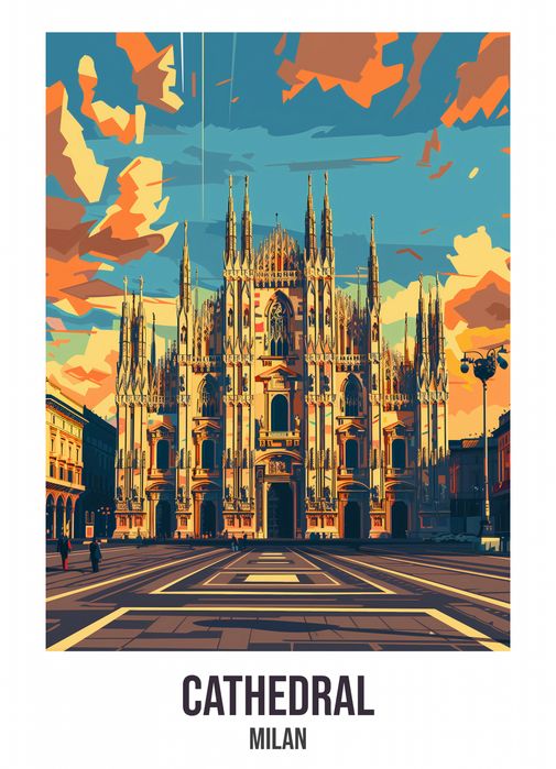Plakat 13x18cm Cathedral, Milan