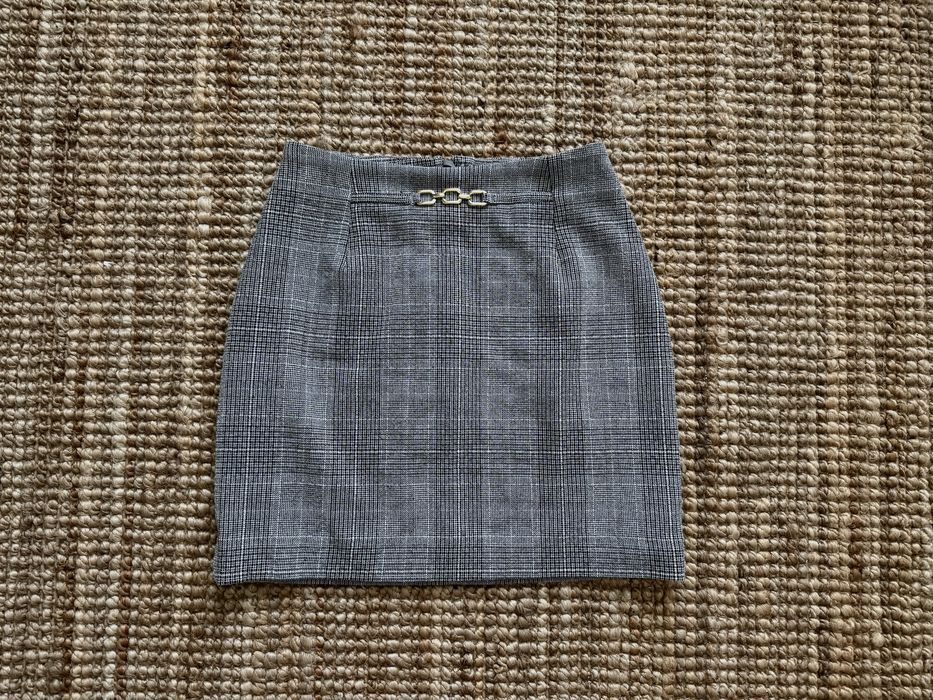 Szara spódnica mini w kratę H&M
