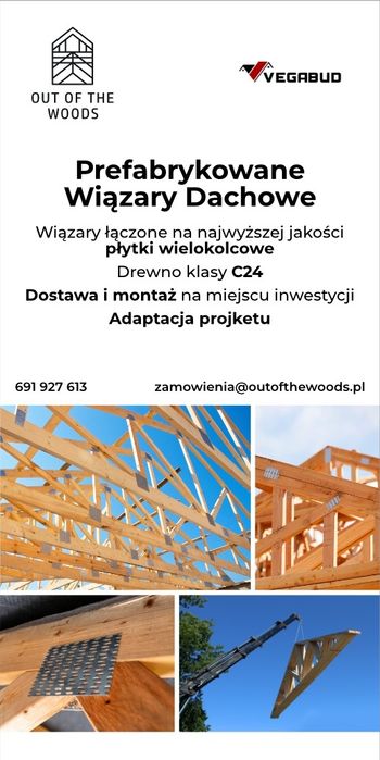 Wiązary dachowe , bindy, więźby cnc