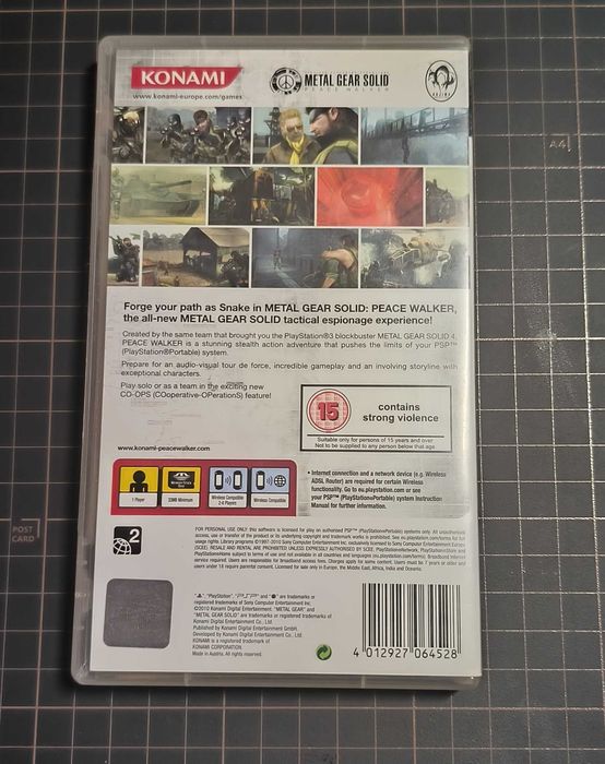 Metal Gear Solid Peace Walker PSP BBFC PAL