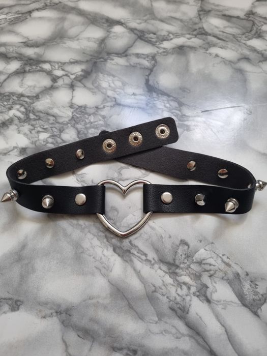 Choker/obroża serce ćwieki