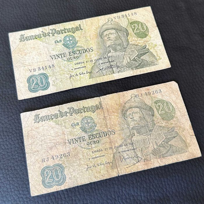 Lote 2 Notas - 20 Escudos - (1971)