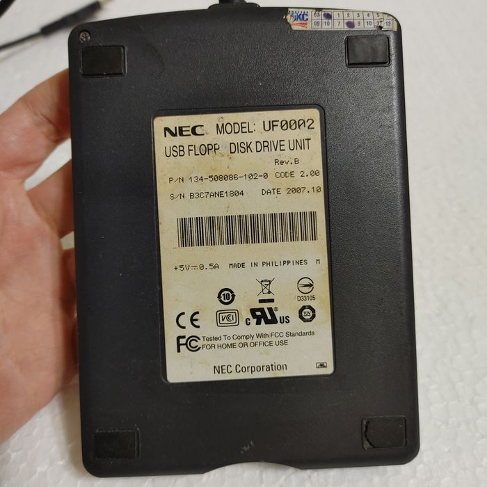 Внешний USB дисковод для дискет (Floppy Drive 3.5") NEC UF0002 Nec Дисковод флоппі для дискет зовнішній USB дисковод - Floppy External флоппи дисковод
