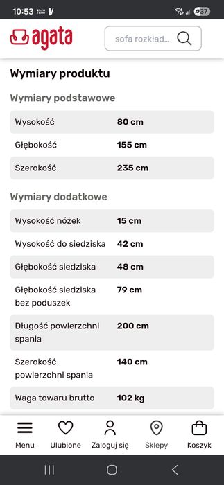 Narożnik z funcja spania uniwersalny