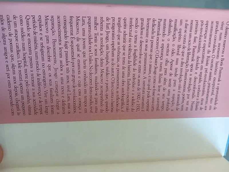 O Doutor Jivago	Boris Pasternak*