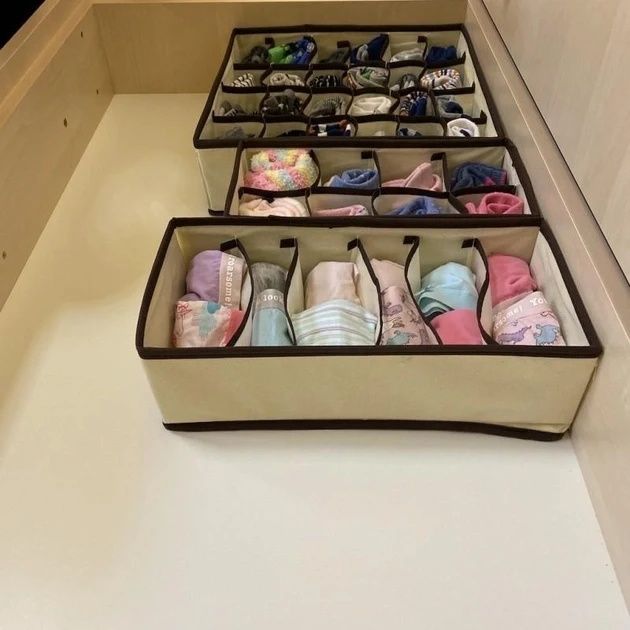 Комплект органайзерів для нижньої білизни та речей, 3 шт