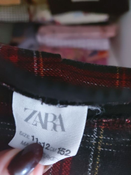 Zara legginsy 146 152 świąteczne kratka