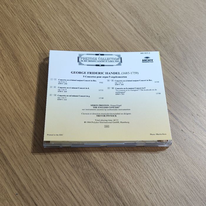 Prestige Collection Handel 5 Organ Concertos