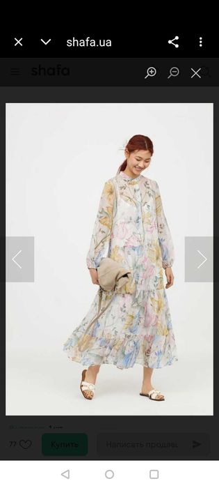 Повітряна сукня H&M у квітковий принт S/M