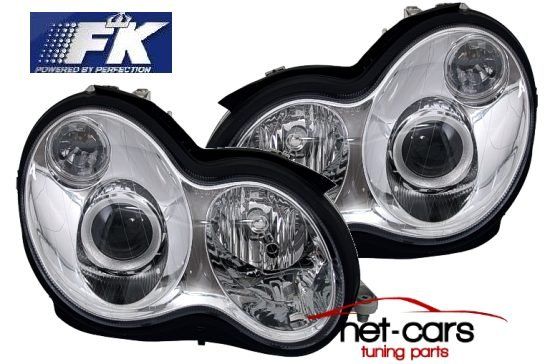 Reflektory lampy przód MERCEDES C KLASA W203 Lift 04-07 Chrom