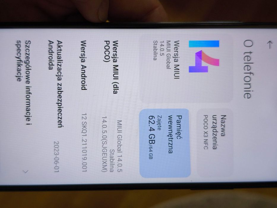 POCO X3 NFC telefon + pudełko