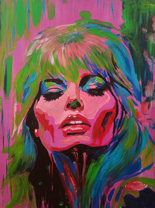 Portret Dama I 60x80 cm akryl na płótnie