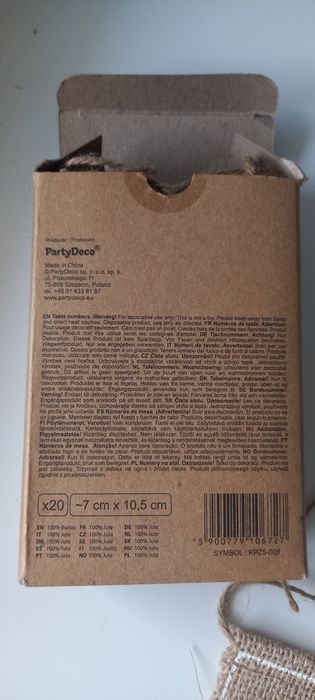 Dekoracja ślub, numery stołów