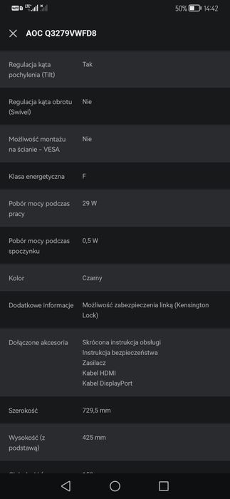 Monitor 31.5 cala. AOC