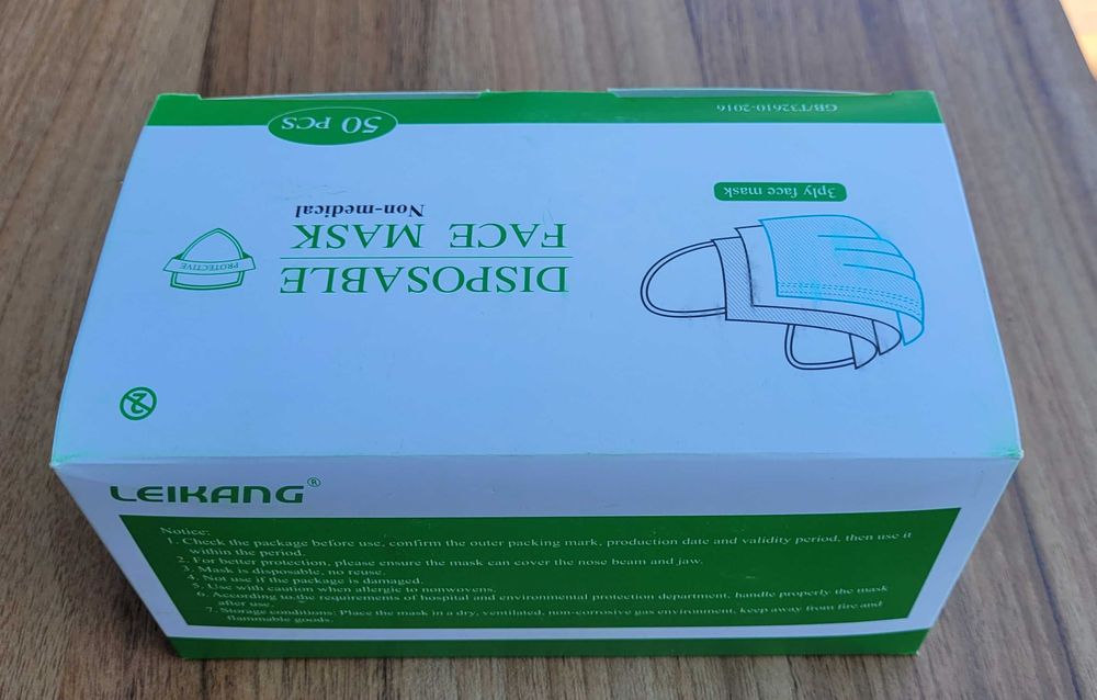 Maseczki jednorazowe 50szt. LEIKANG niebieskie