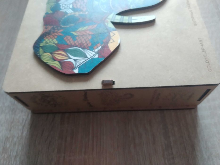 Фігурні дерев'яні пазли "Golden Elefant" (барвисті яскраві елементи)