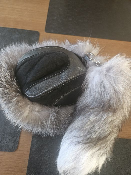Czapka- skóra i lis naturalny