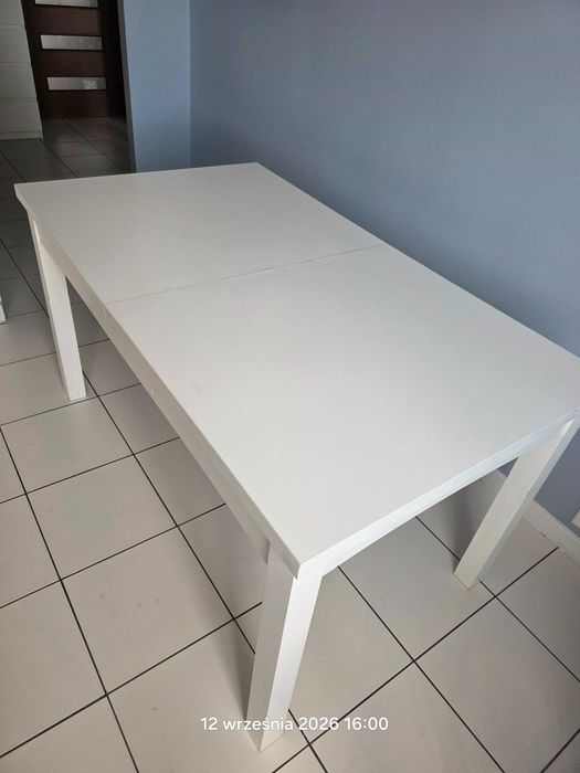 Stół rozkładany biały 140/180 cm szerokość 80 cmm