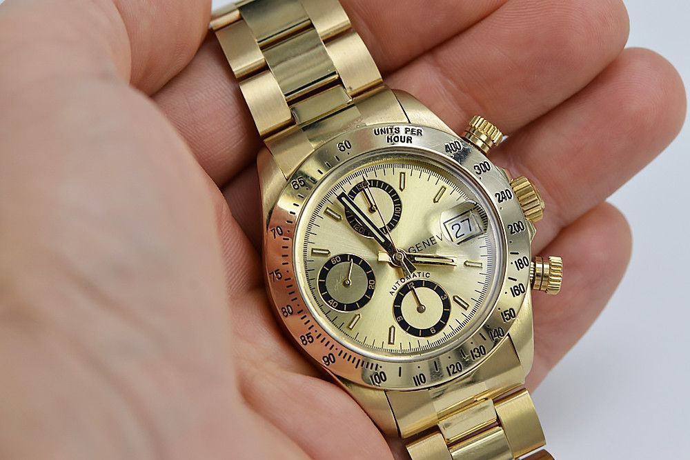 Złoty zegarek z bransoletą męski 14k Geneve mw041y&mbw017y Gdańsk