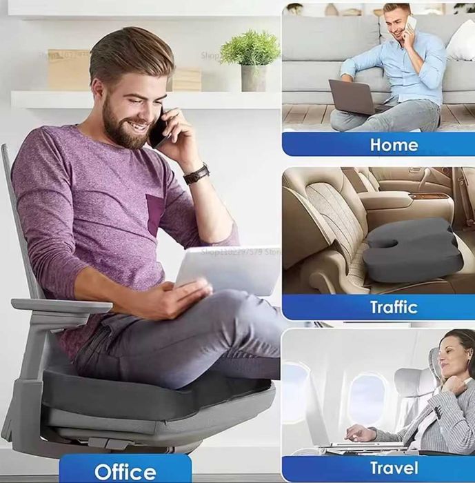 Подушка ортопедическая анатомическая 45х35х7 см. для авто и офиса