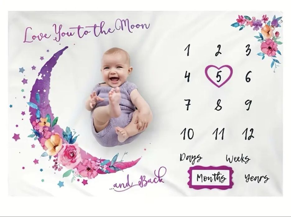 Коврик для фото малюків , місячний календарь
