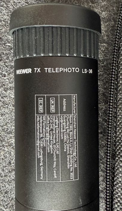 Lente Telefoto Neewer 7X LS-36 para smartphone + bolsa