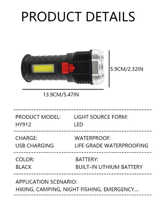 Lanterna potente com 6 leds NOVA!