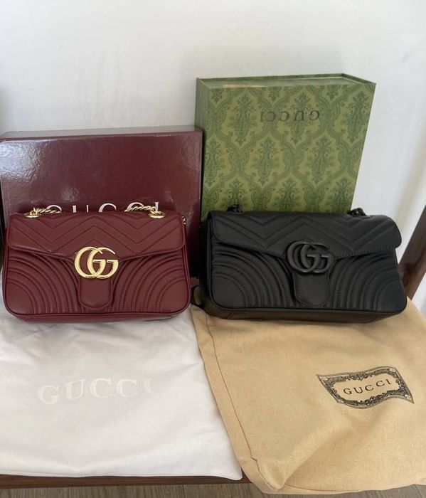 Сумка женская кожажа Gucci Marmont GG milk