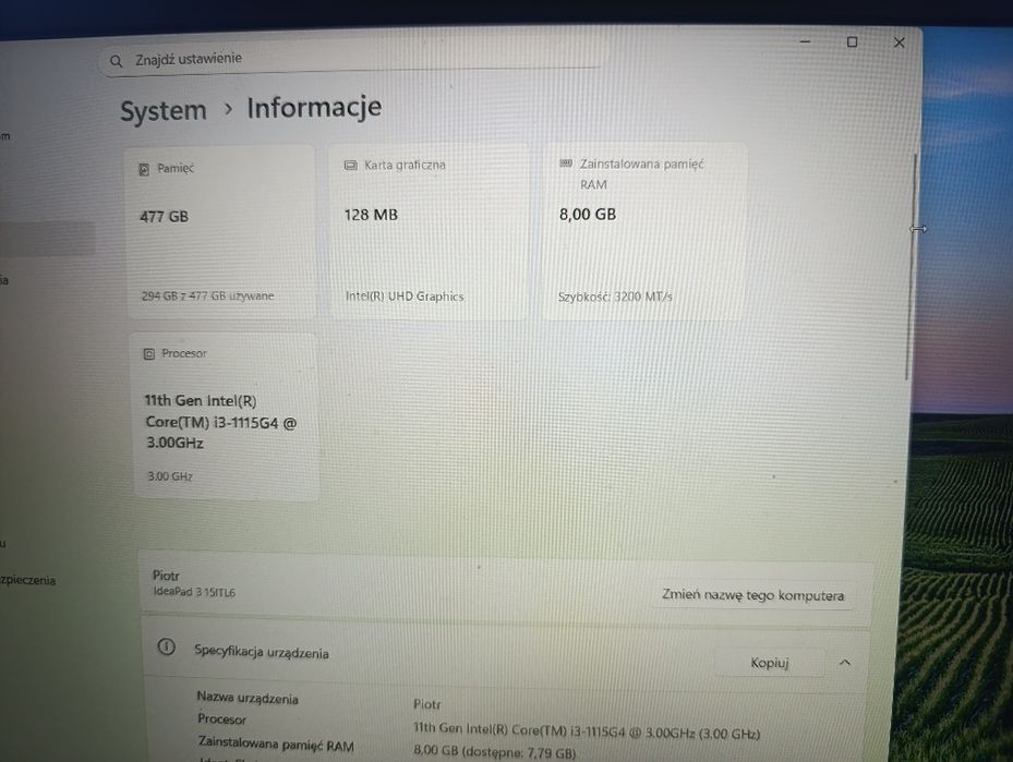 Sprzedam laptop Lenovo