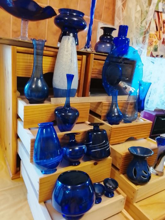 Интерьерные вазы для вашего дома. Синее стекло. Опал. Винтаж