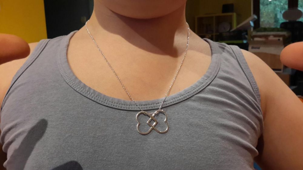 Srebrny naszyjnik z dwoma sercami elegancki oryginalny próba 925 nowy!