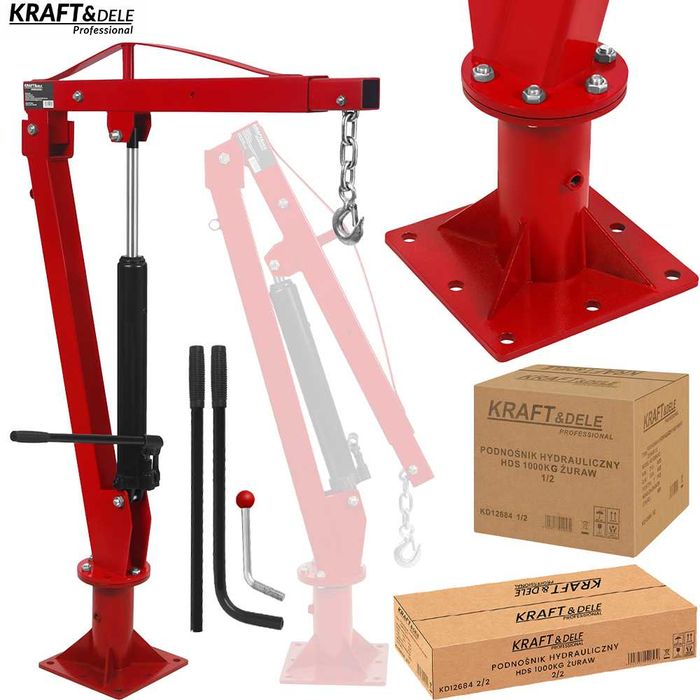 KRAFT&DELE Podnośnik Żuraw HDS 1000kg Obracany 1500–1690mm KD12684