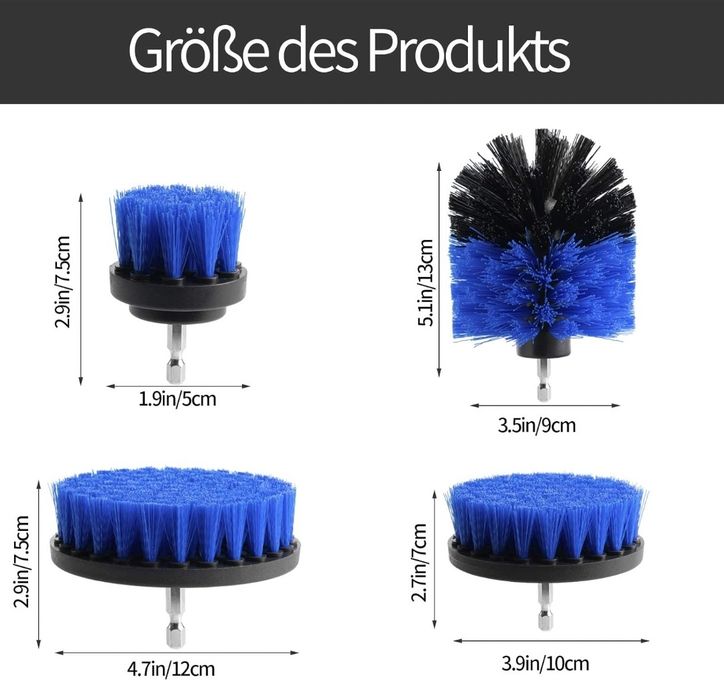 BOZKAA Zestaw 4 szczotek do wiertarki Power Scrubber,