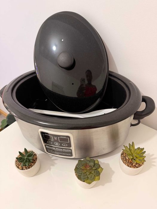 Panela Para Aquecer Pedras | Massagem + Caixa de Pedras 36 Unidades