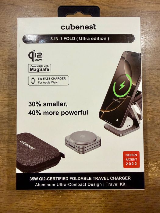 Cubenest SQ312 Ultra 3w1 Qi2.2 Składana ładowarka MagSafe 35W