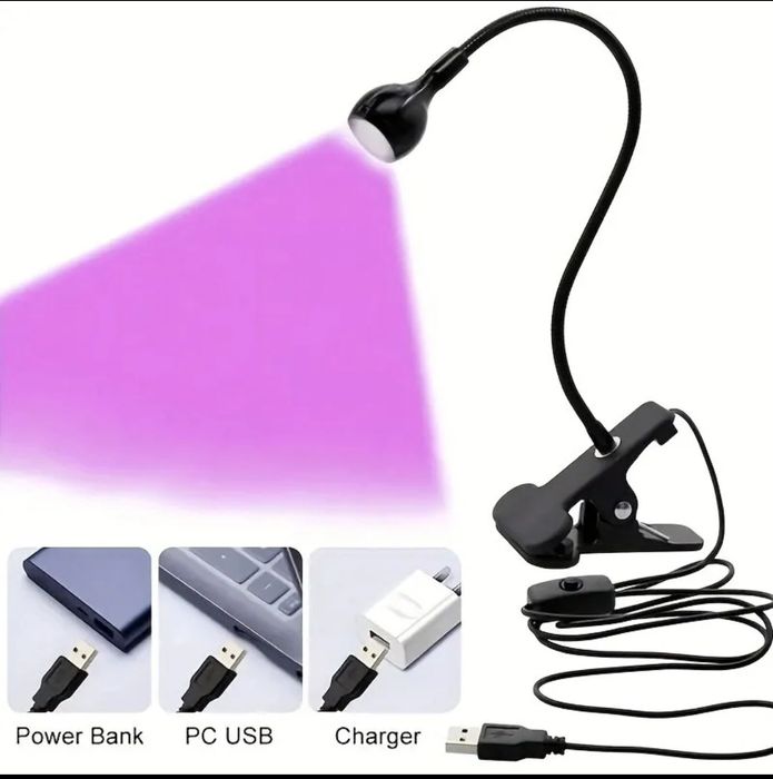 УФ фонарик на прищепке для маникюра