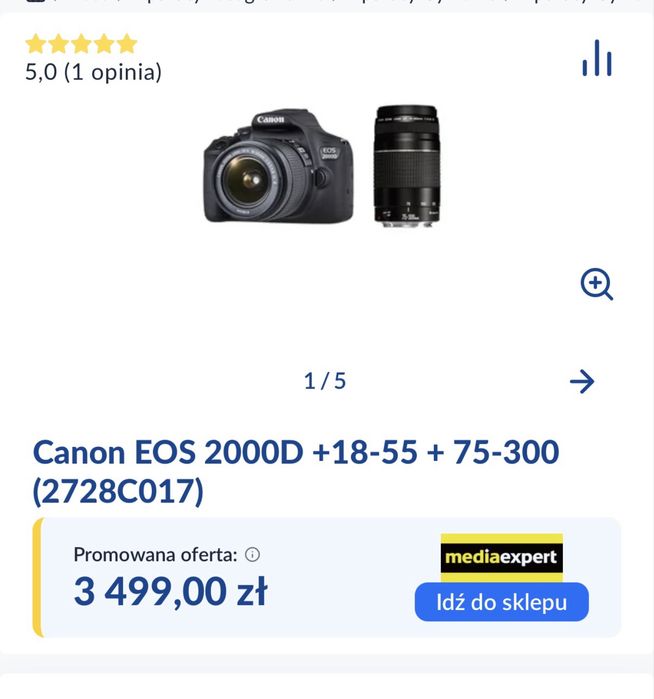 Aparat fotograficzny Canon EOS 2000D