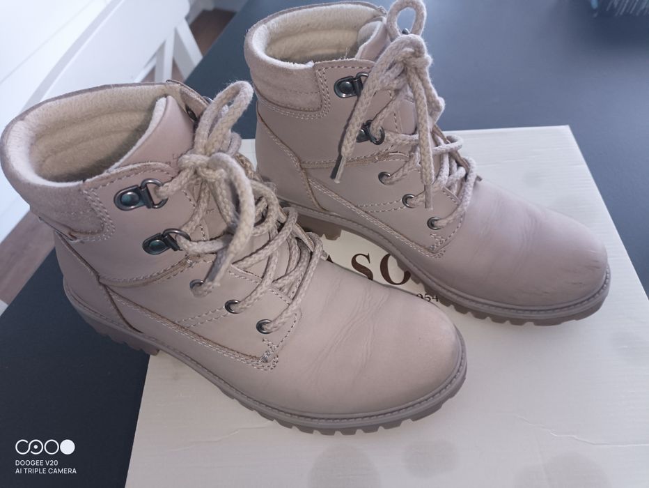 Buty zimowe 36 szare/beżowe