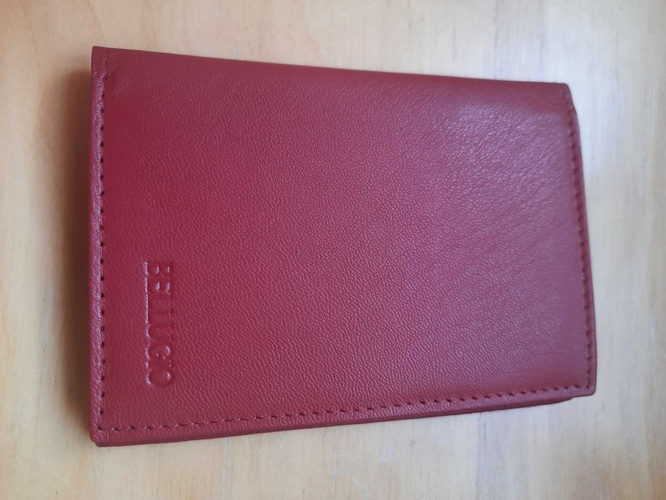 Etui na karty, skórzane! Piękne czerwone