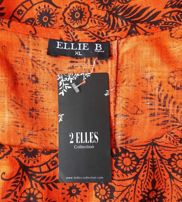 Платье миди из смесевого льна в принт в этно, бохо стиле ellie