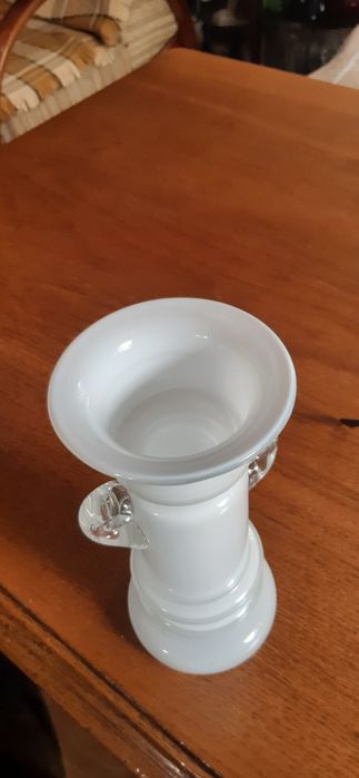 Okazały świecznik Tarnowiec- szkło PRL