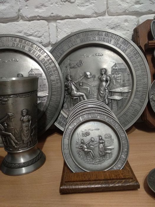 Коллекция , набор посуды из олова