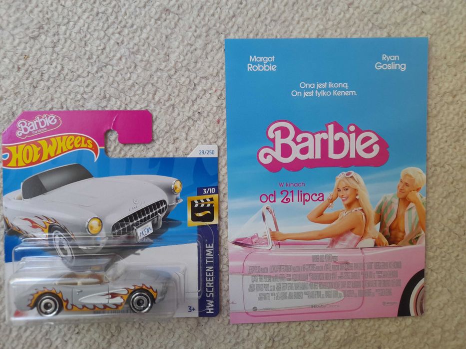 Hot Wheels Corvette 1956 + mini plakat z filmu Barbie