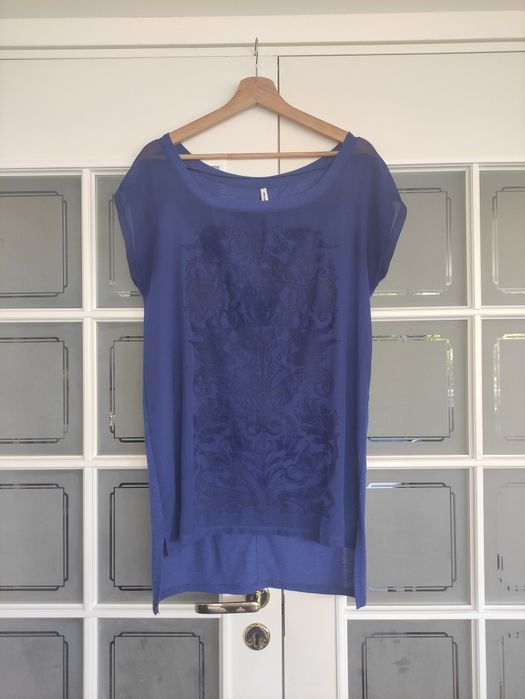 Bluzka t-shirt Medicine kobaltowa L roślinny wzór