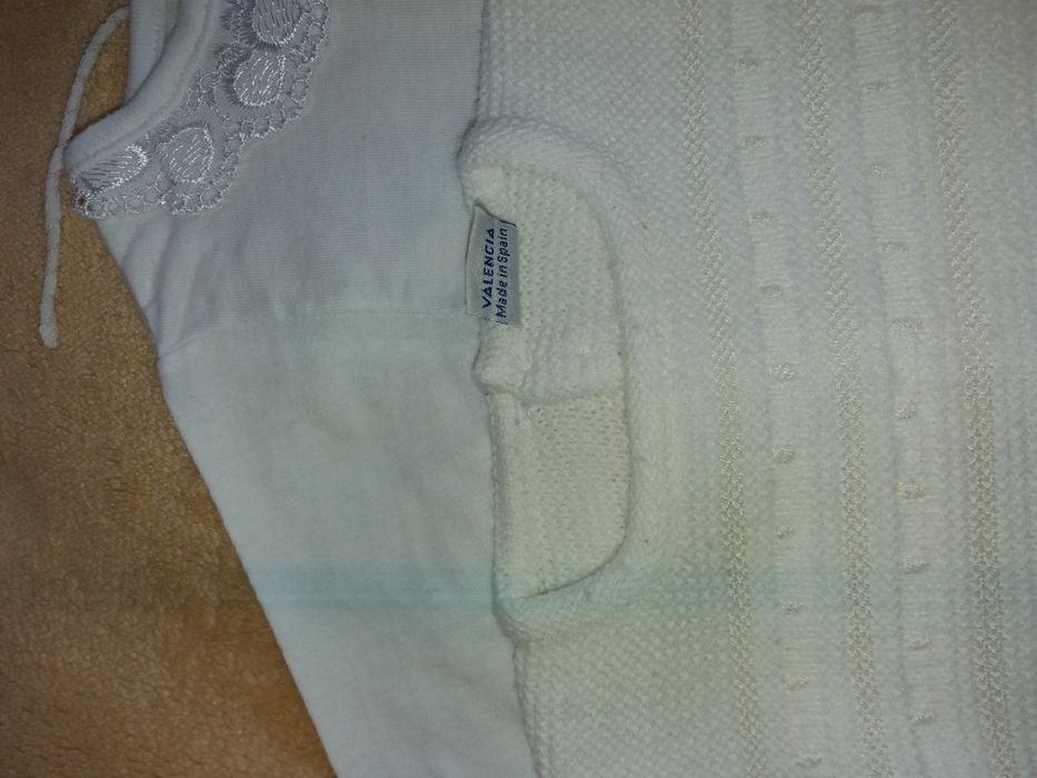 Ubranko komplet ecru chrzest święta rozm. 56-62 0-4 m-ce