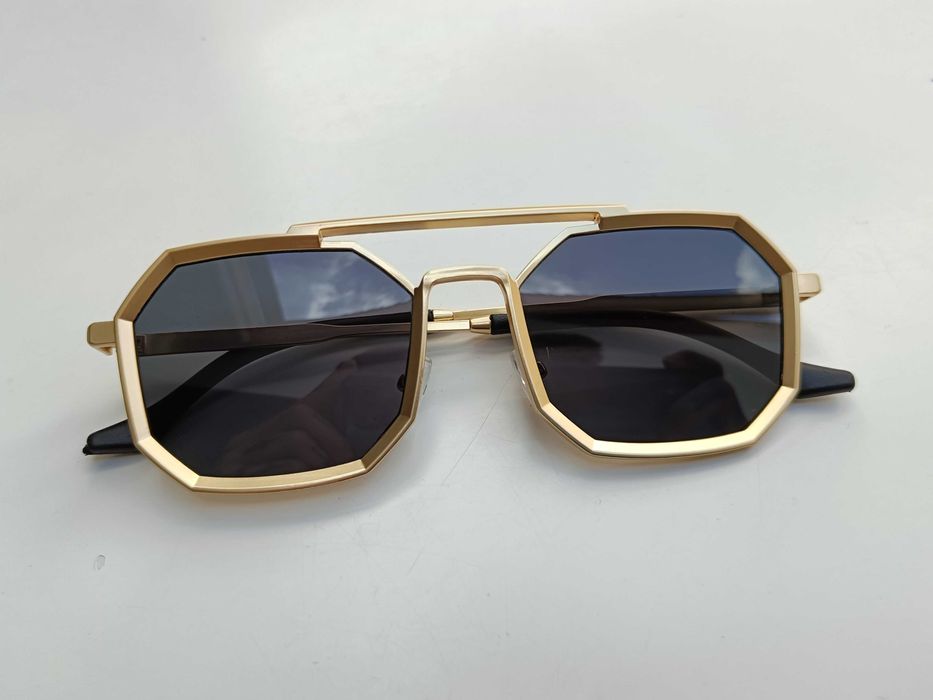 Okulary przeciwsłoneczne prostokątne steampunk retro punk - ICON.