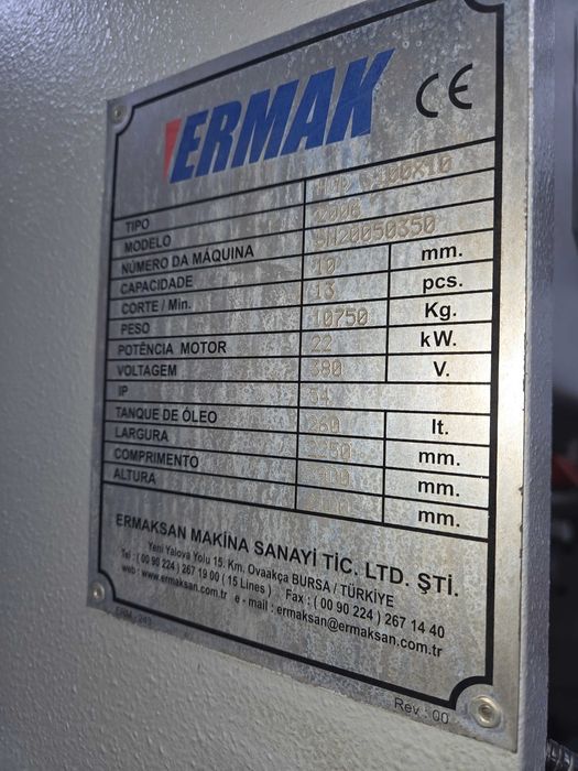 Guilhotina ERMAK 3mt 10mm como nova